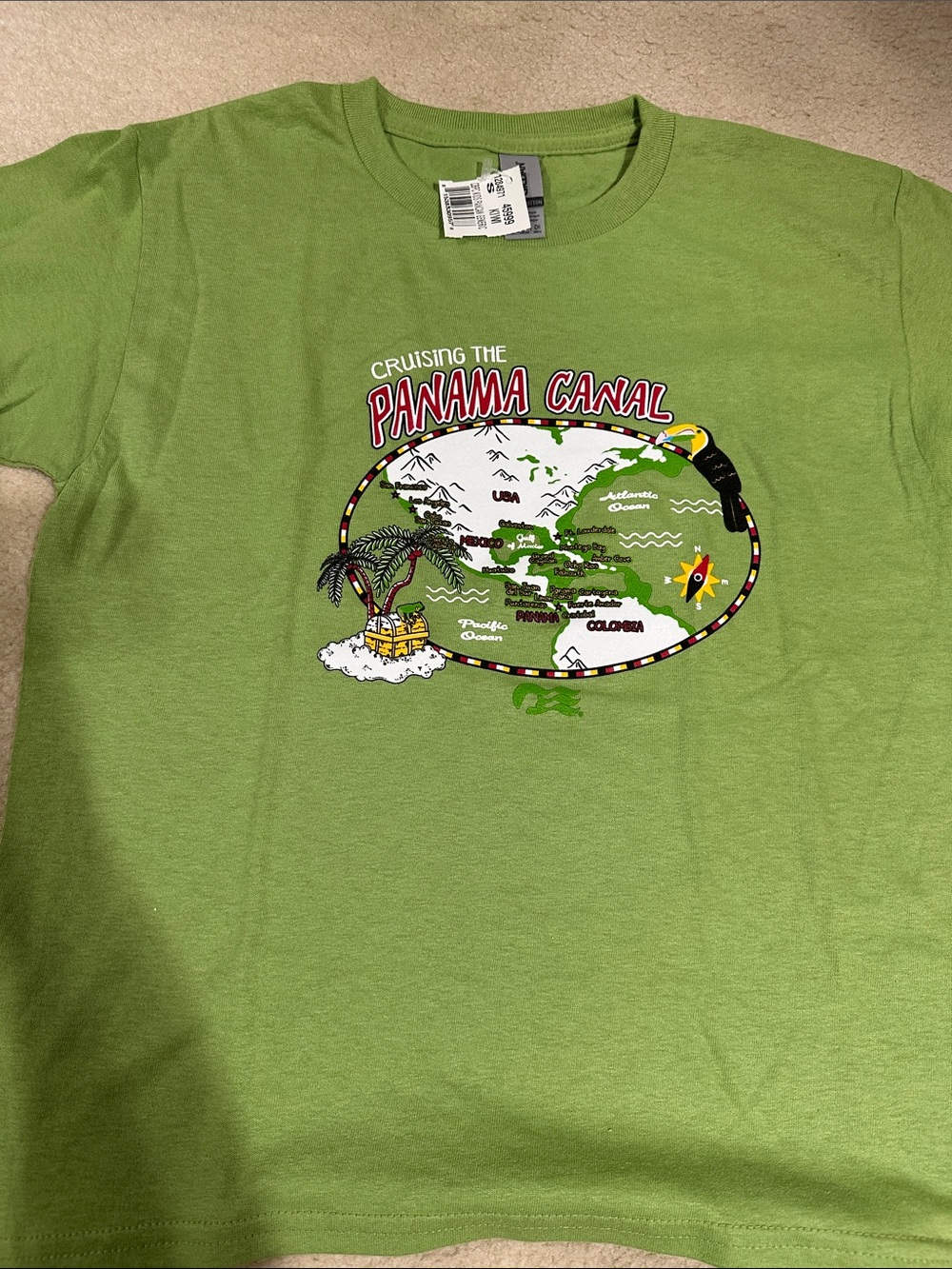Gildan Light Green Panama Canal Graphic Tee